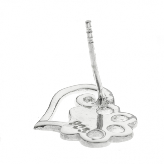 Pendientes corazón huella Plata de Ley 2