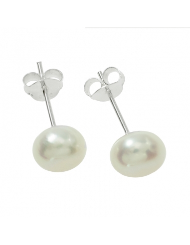 Pendientes perla Plata de Ley