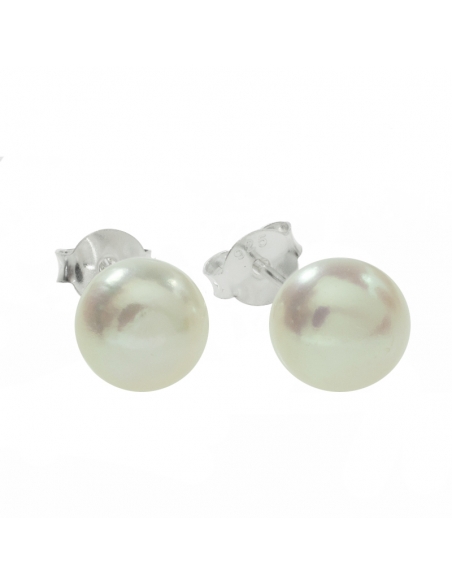 Pendientes perla Plata de Ley