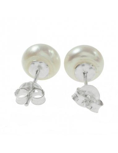 Pendientes perla Plata de Ley