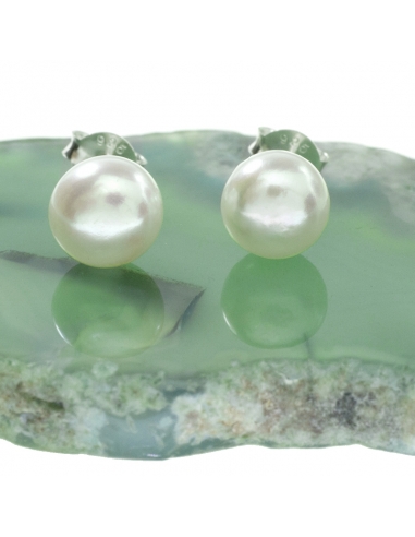 Pendientes perla Plata de Ley