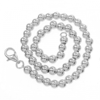 Pulsera bolas plata lisa