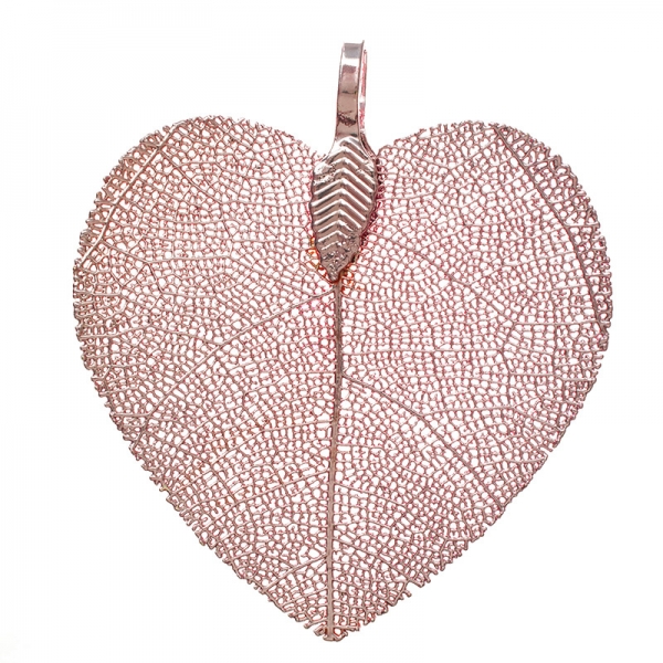 Collar corazón de hoja natural