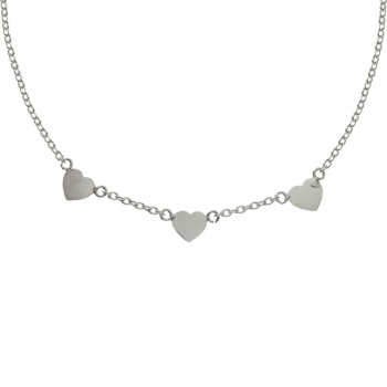 Collar corazones mini Plata de Ley