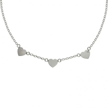 Collar corazones mini Plata de Ley