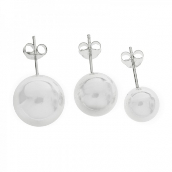 Pendientes bola lisa plata