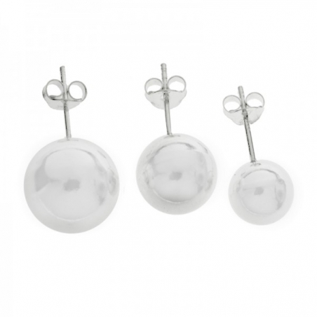 Pendientes bola lisa plata