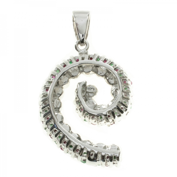 Collar espiral piedras preciosas y perlas