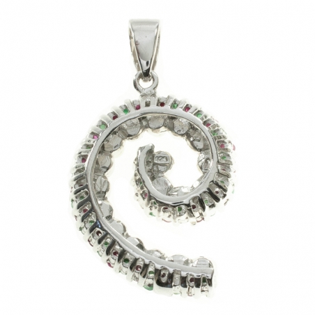 Collar espiral piedras preciosas y perlas