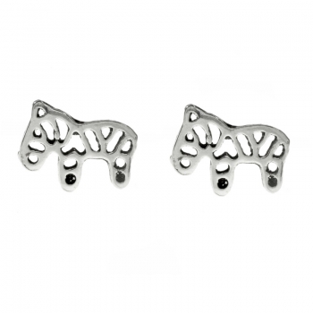 Pendientes cebra Plata de Ley