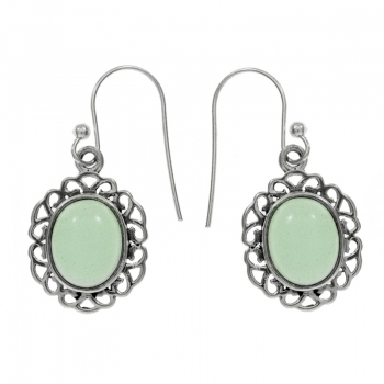 Pendientes olivina Plata de Ley