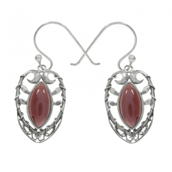 Pendientes granate oval