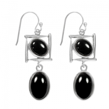 Pendientes largos doble piedra