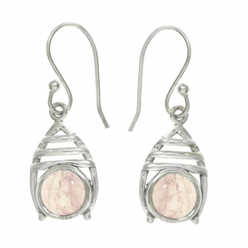 Pendientes cuarzo rosa