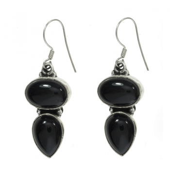 Pendientes doble piedra Plata de Ley