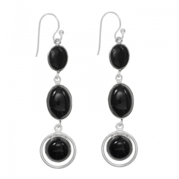 Pendientes triple piedra Plata de Ley