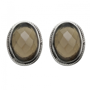 Pendientes cuarzo fumé