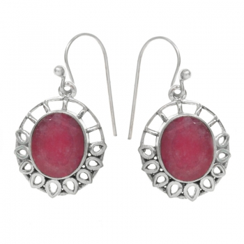 Pendientes étnicos con piedra oval