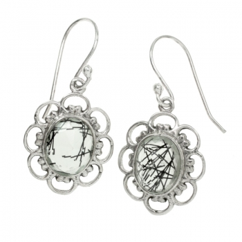 Pendientes piedra oval