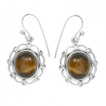 Pendientes piedra oval Plata de Ley