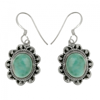 Pendientes larimar Plata de Ley