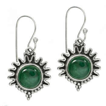 Pendientes malaquita púas