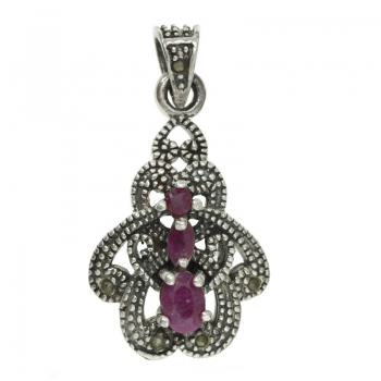 Colgante vintage triple gema