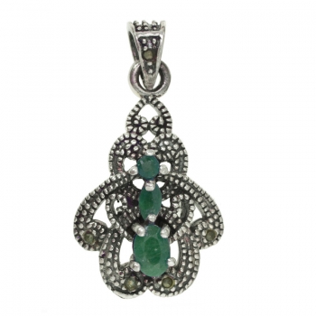 Colgante vintage triple gema 2