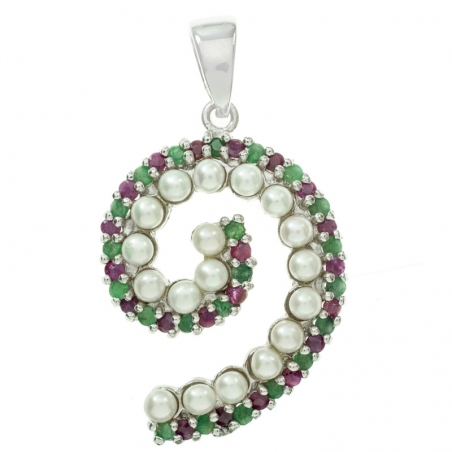 Colgante gran espiral de piedras preciosas