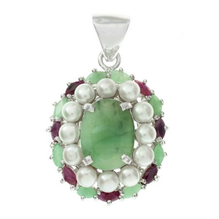 Colgante gran esmeralda oval