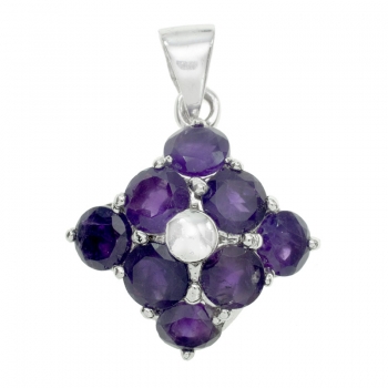 Colgante rombo de piedras preciosas 2