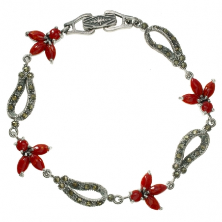Pulsera de coral con marquesitas
