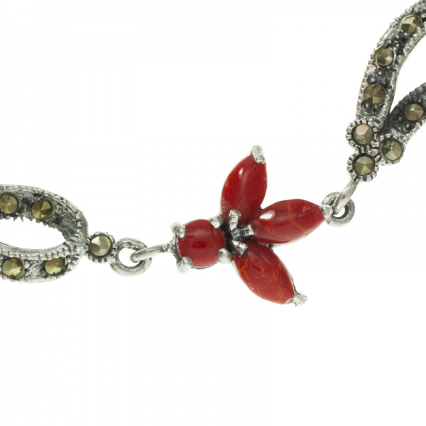 Pulsera de coral con marquesitas