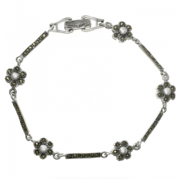 Pulsera flores con marquesitas