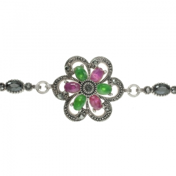 Pulsera vintage Flor Plata de Ley 2