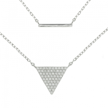Collar geométrico doble Plata de Ley