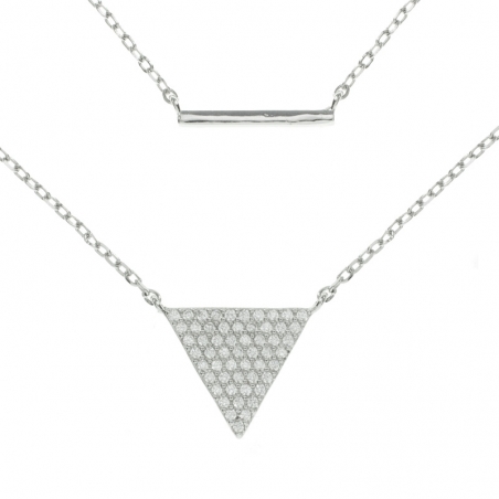 Collar geométrico doble Plata de Ley
