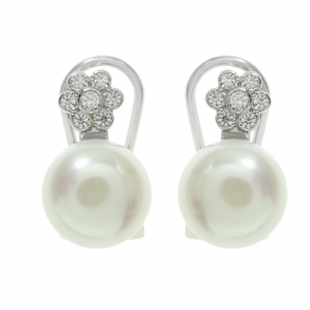 Pendientes flor y perla