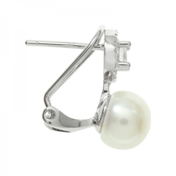 Pendientes perla con circonitas