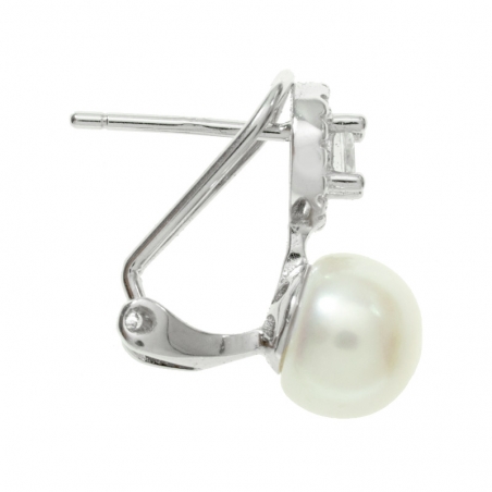 Pendientes perla con circonitas