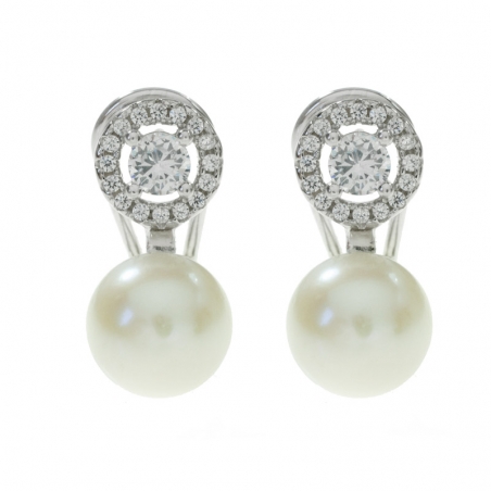 Pendientes perla con circonitas