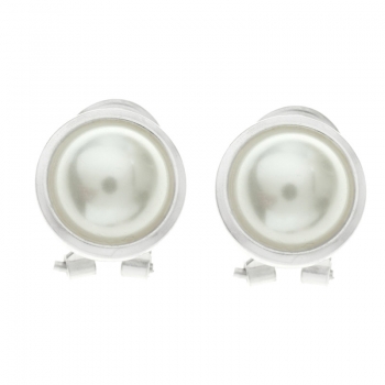 Pendientes perla cierre omega