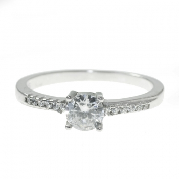 Anillo solitario Plata de Ley