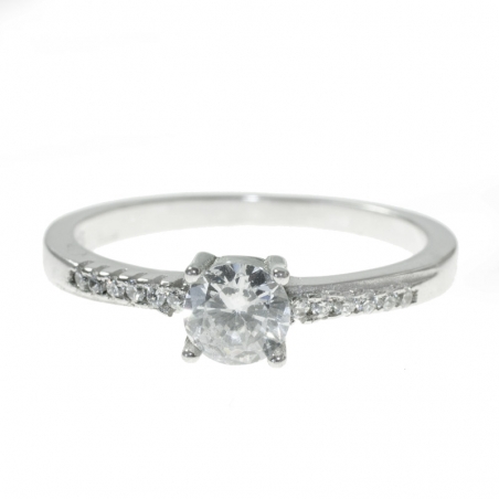 Anillo solitario Plata de Ley