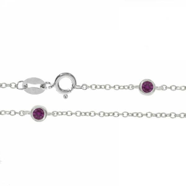 Collar 12 circonitas Plata de Ley