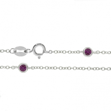 Collar 12 circonitas Plata de Ley