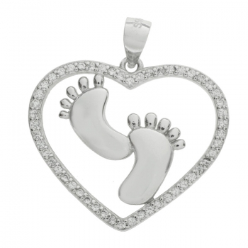Colgante corazón con pies