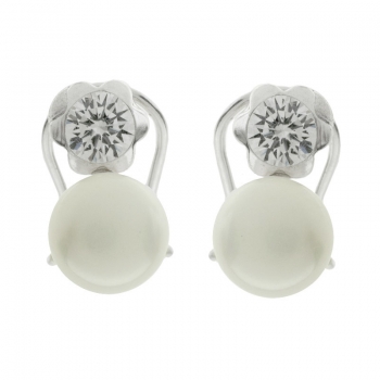 Pendientes perla y flor