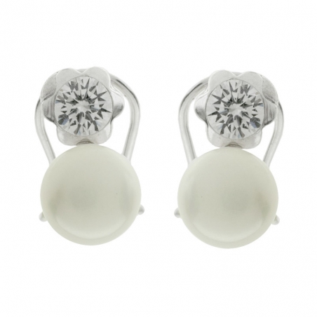 Pendientes perla y flor