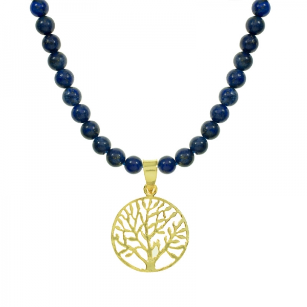 Collar lapislázuli con árbol